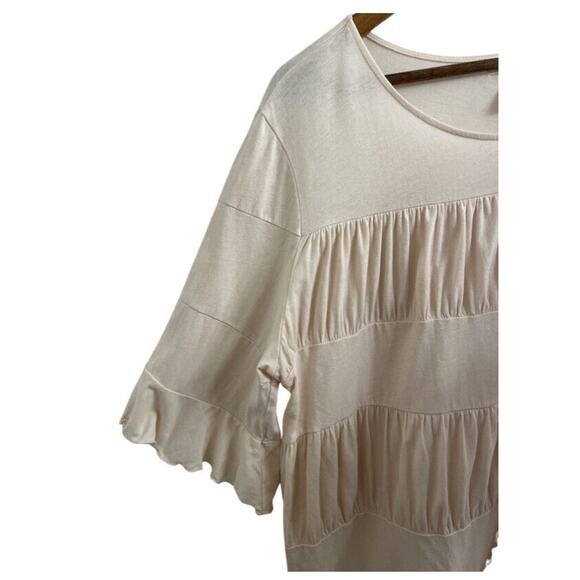 Sundance Each Tiered Ruffle Hem Tee size XL Butter Yellow - Picture 3 of 6